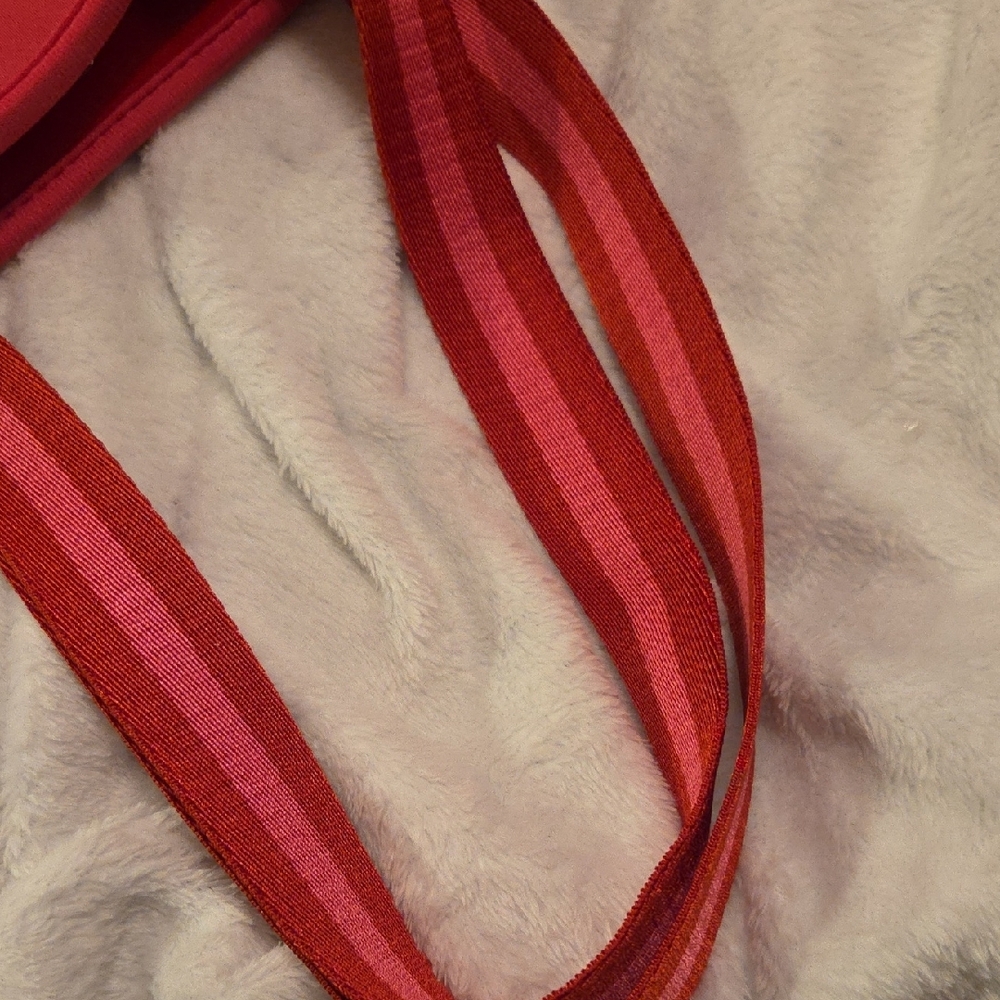 Summersalt Neoprene Vibrant Red & Pink Tote Bag..snap Closure...like New - Picture 3 of 5